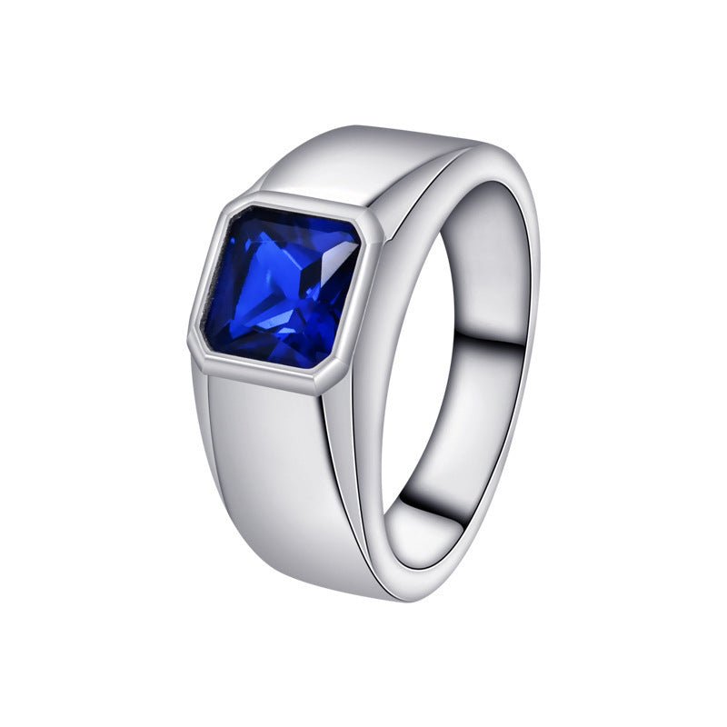 Exclusive Fashionable All-match High-grade Blue Gemstone Women's Ring — R2035 — Size No 7 — Alternate View 11
