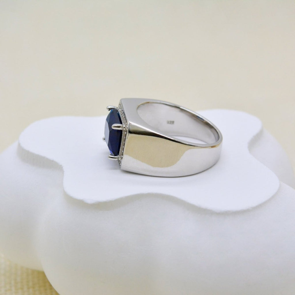 Exclusive Fashionable All-match High-grade Blue Gemstone Women's Ring — R2035 — Size No 7 — Alternate View 21
