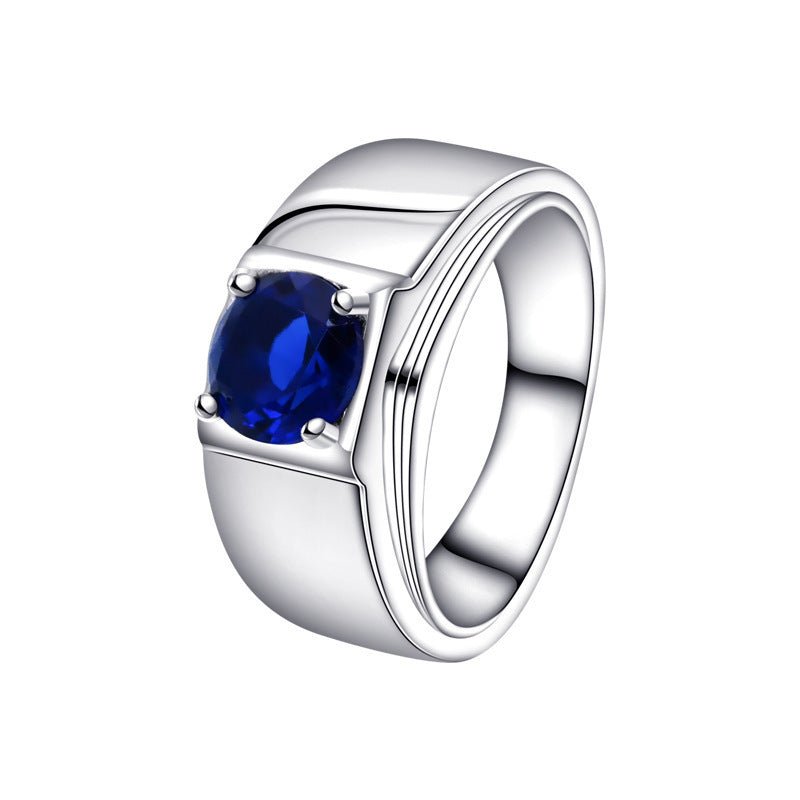 Exclusive Fashionable All-match High-grade Blue Gemstone Women's Ring — R2035 — Size No 7 — Alternate View 10