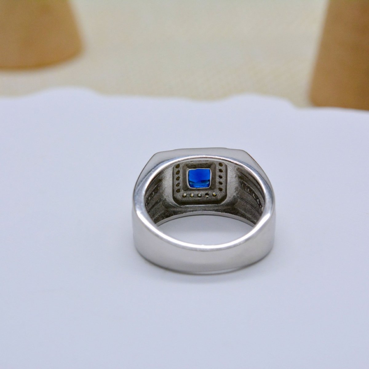 Exclusive Fashionable All-match High-grade Blue Gemstone Women's Ring — R2035 — Size No 7 — Alternate View 18