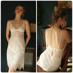 Exclusive Fashionable home wear short skirt pajamas — White — Size L — Lifestyle View