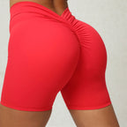 Exclusive Deep V Back Ruched Yoga Shorts for Women ? Tight Fitness Athletic Shorts ? Dark Purple ? Size XS ? Alternate View 10
