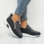 Exclusive Female Knitted Vulcanized Shoes — Black — Size 35 — Lifestyle View