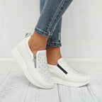 Exclusive Female Knitted Vulcanized Shoes — Black — Size 35 — Top View