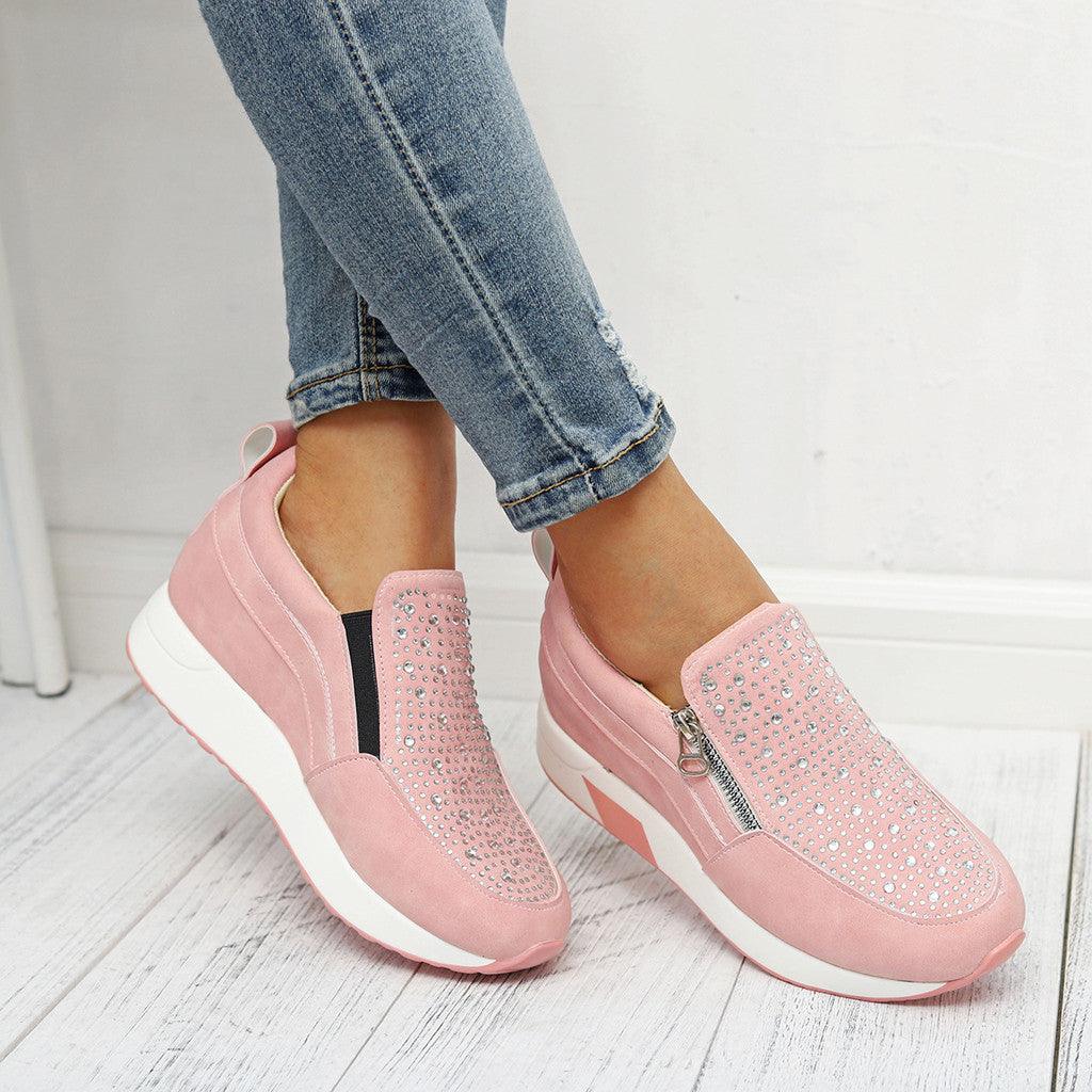 Exclusive Female Knitted Vulcanized Shoes — Black — Size 35 — Side View