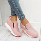 Exclusive Female Knitted Vulcanized Shoes — Black — Size 35 — Side View