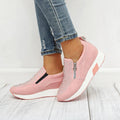 Exclusive Female Knitted Vulcanized Shoes — Black — Size 35 — Front View