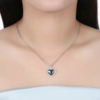 Exclusive 925 Sterling Silver Diamond Heart — White Gold Plated — Size 925 Silver — Detail View