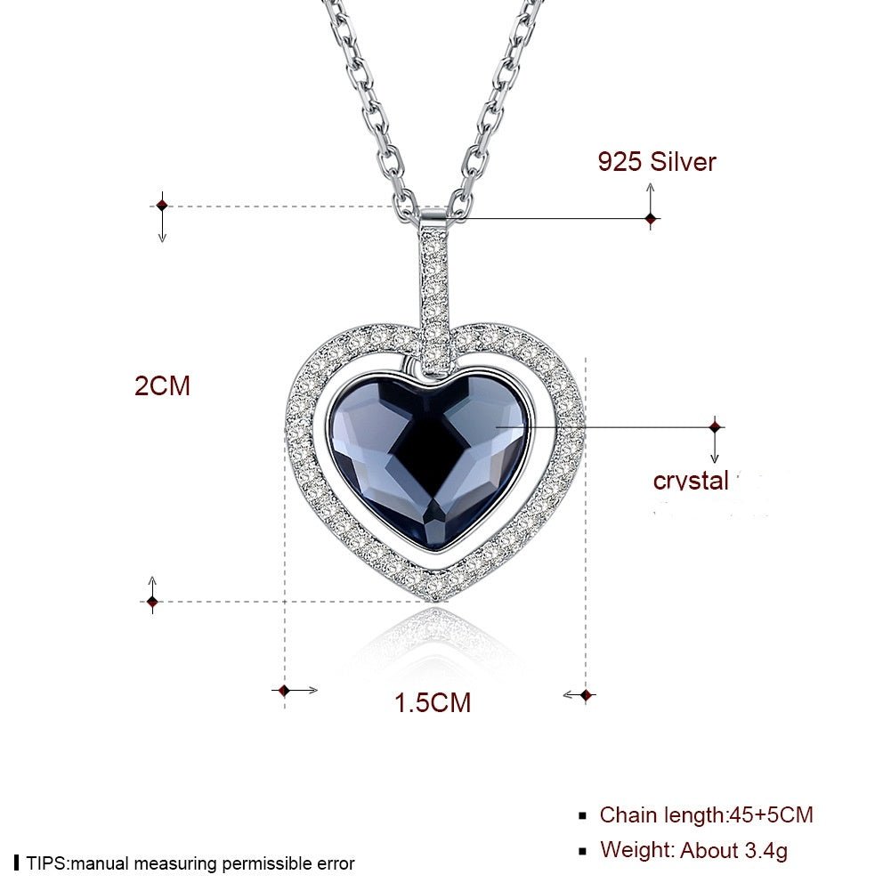 Exclusive 925 Sterling Silver Diamond Heart — White Gold Plated — Size 925 Silver — Alternate View 7