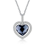 Exclusive 925 Sterling Silver Diamond Heart — White Gold Plated — Size 925 Silver — Side View