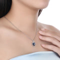 Exclusive 925 Sterling Silver Diamond Heart — White Gold Plated — Size 925 Silver — Front View