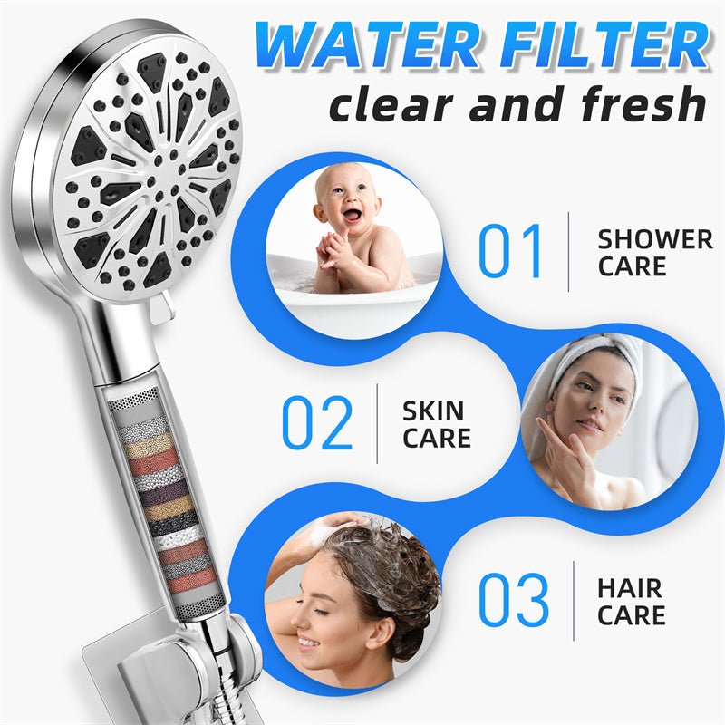 Exclusive Filter Gun Top Spray Shower Set — Top Spray Shower — Side View