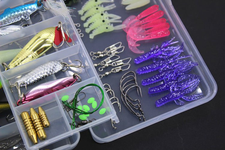 Exclusive Fishing Gear Sequined Soft Bait Set — Colorful — Back View