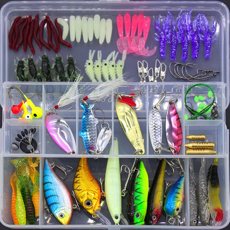 Exclusive Fishing Gear Sequined Soft Bait Set — Colorful — Front View