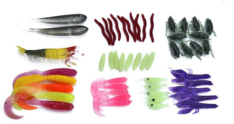Exclusive Fishing Gear Sequined Soft Bait Set — Colorful — Detail View