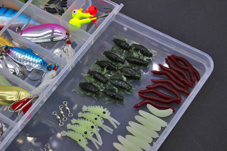 Exclusive Fishing Gear Sequined Soft Bait Set — Colorful — Top View