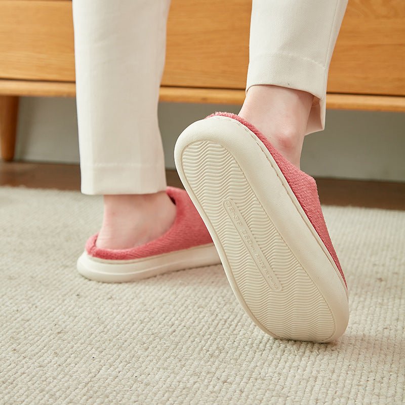 Exclusive Fleece-lined Thickened Cotton Slippers Platform — Pink — Size 36or37 — Alternate View 9