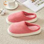 Exclusive Fleece-lined Thickened Cotton Slippers Platform — Pink — Size 36or37 — Lifestyle View