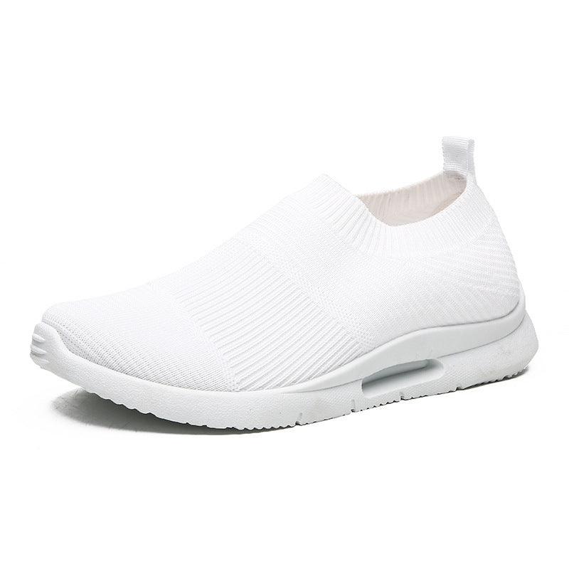 Exclusive Flying Knit Sneakers Men | Lightweight Running Shoes — Black — Size 39 — Detail View