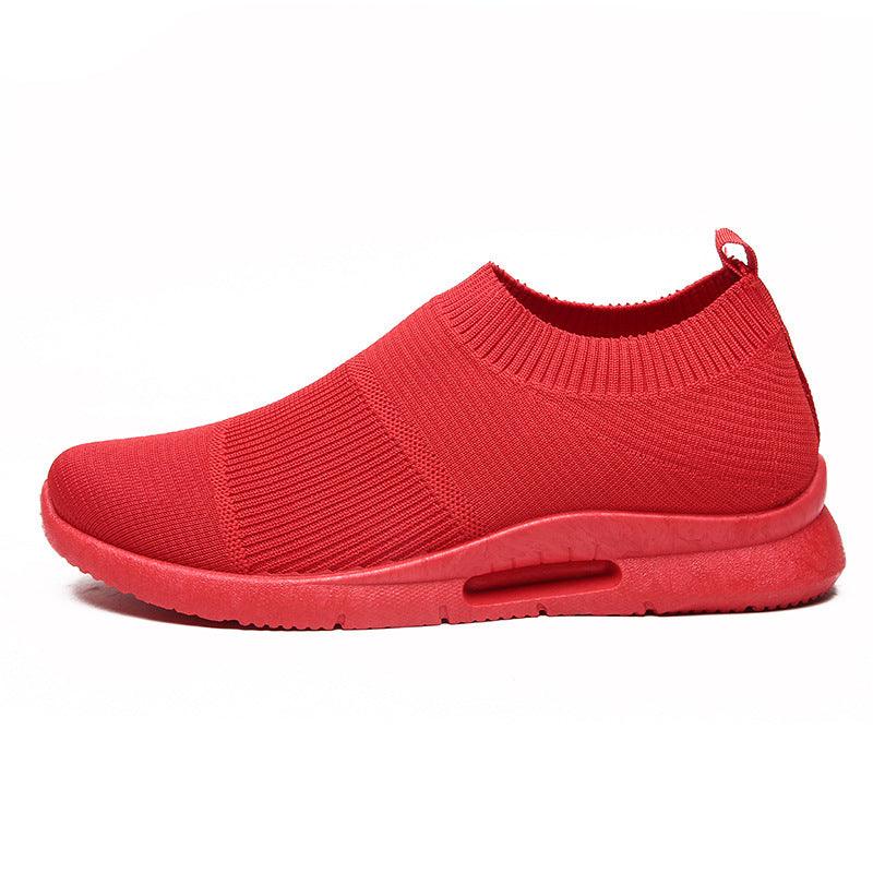 Exclusive Flying Knit Sneakers Men | Lightweight Running Shoes — Black — Size 39 — Side View