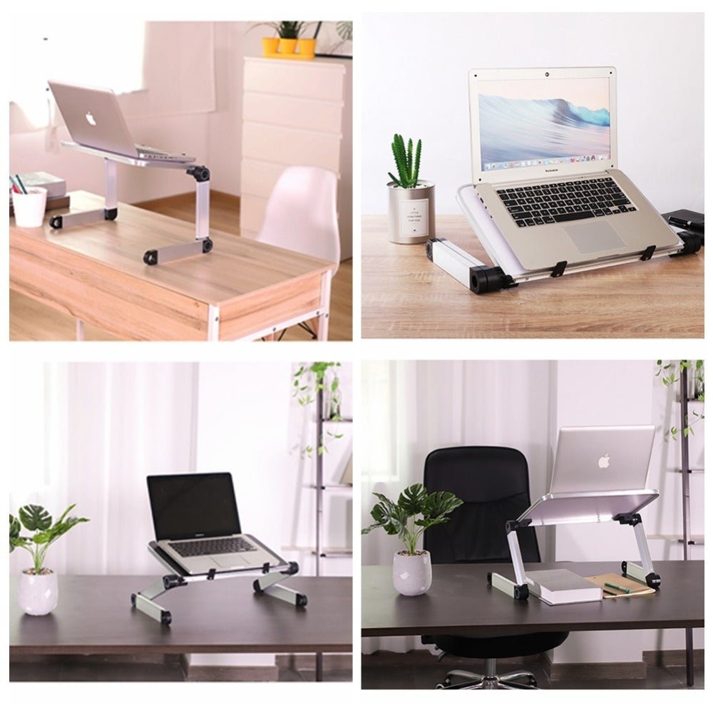 Exclusive Ergonomic Desk Laptop Holder — White — Side View
