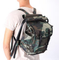 Exclusive Portable folding fishing stool & hiking backpack — Camouflage — Front View