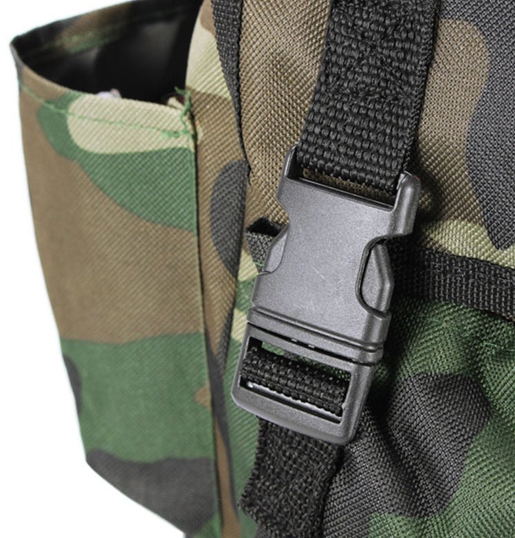 Exclusive Portable folding fishing stool & hiking backpack — Camouflage — Detail View