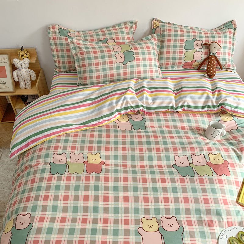 Exclusive Cute Cartoon Bed Sheet Set | Soft & Stylish Four-Piece — 1 Style — Size 150x200cm 3pcs — Side View