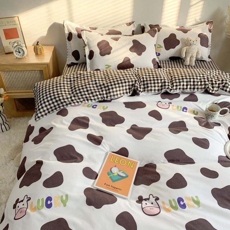 Exclusive Cute Cartoon Bed Sheet Set | Soft & Stylish Four-Piece — 1 Style — Size 150x200cm 3pcs — Back View