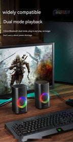 Exclusive Game Colorful E-sports Desktop Bluetooth Speaker — Black — Lifestyle View