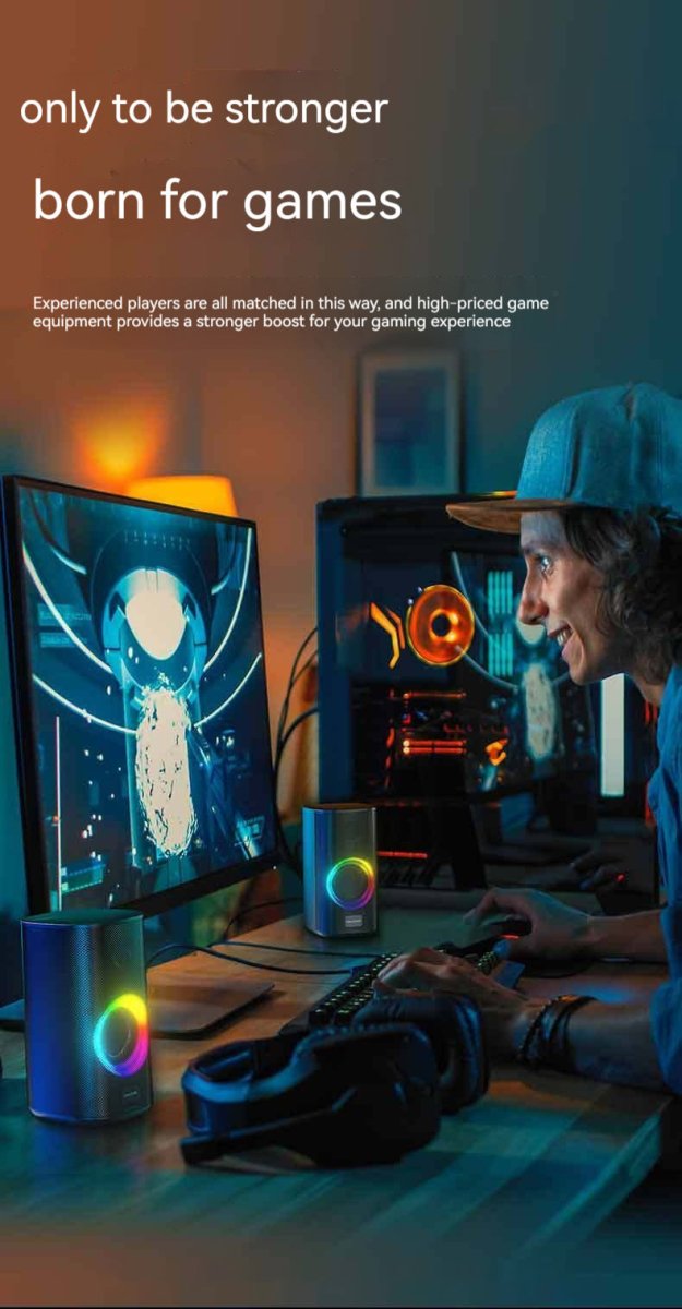 Exclusive Game Colorful E-sports Desktop Bluetooth Speaker — Black — Alternate View 8