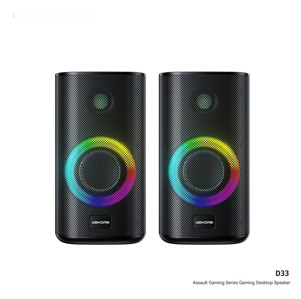 Exclusive Game Colorful E-sports Desktop Bluetooth Speaker — Black — Front View