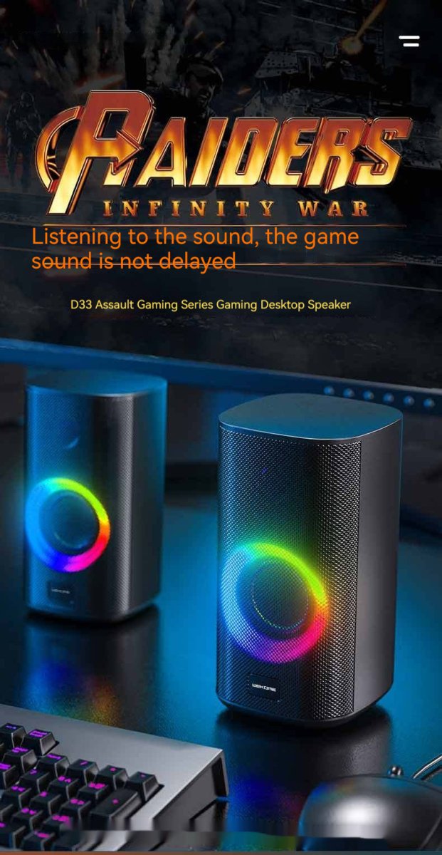 Exclusive Game Colorful E-sports Desktop Bluetooth Speaker — Black — Detail View