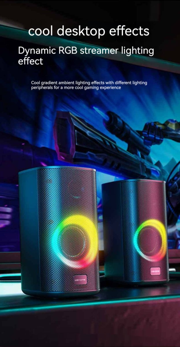 Exclusive Game Colorful E-sports Desktop Bluetooth Speaker — Black — Alternate View 9