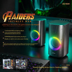 Exclusive Game Colorful E-sports Desktop Bluetooth Speaker — Black — Side View