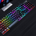 Exclusive Gaming USB Luminous Wired Keyboard with RGB Backlight — T20 BLACK — Front View