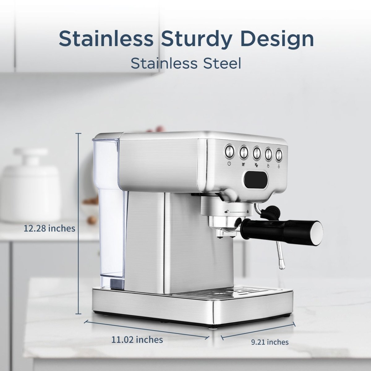 Exclusive 20 Bar Espresso Machine With Milk Frother — Back View