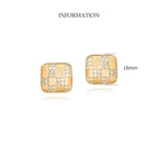 Exclusive Geometric Diamond-embedded Square Ear Clip — ER221208007 — Size 925 Silver — Back View
