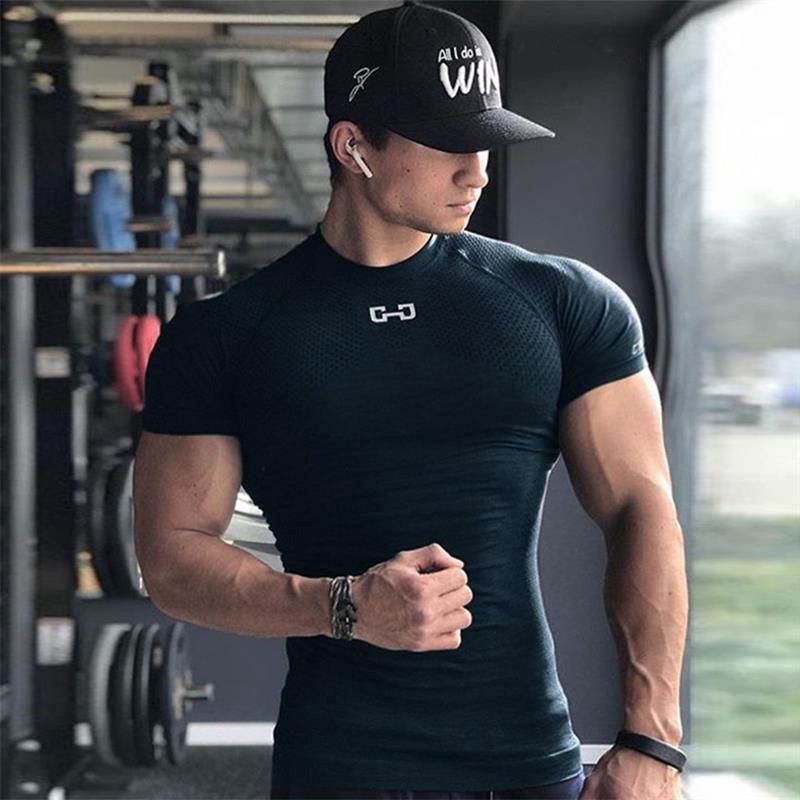 Exclusive Gym Short Sleeve T Quick Dry Gym Clothes For Running — Black — Size 2XL — Back View