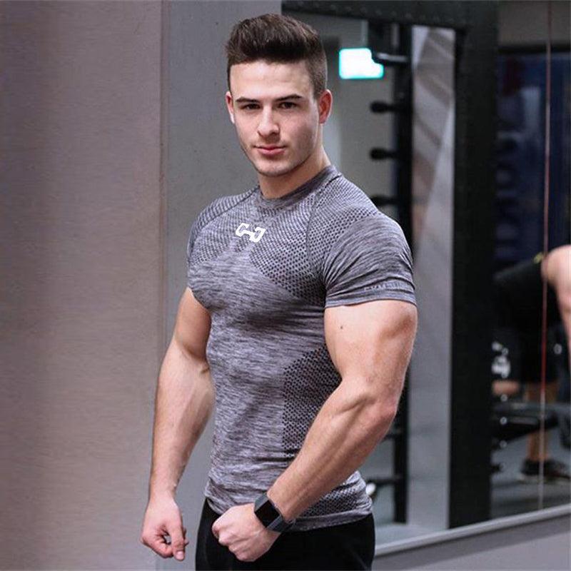 Exclusive Gym Short Sleeve T Quick Dry Gym Clothes For Running — Black — Size 2XL — Side View