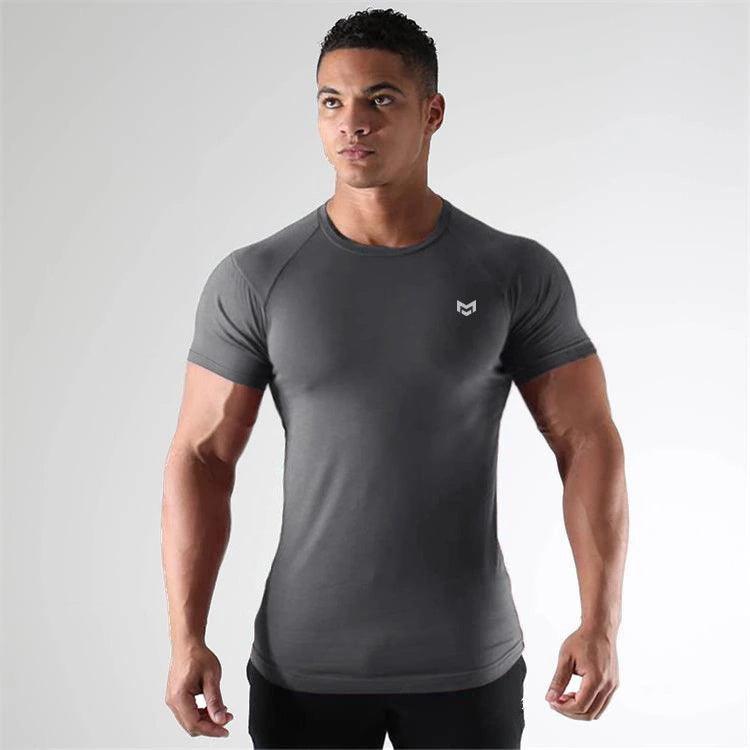 Exclusive Gym Short Sleeve T Quick Dry Gym Clothes For Running — Black — Size 2XL — Detail View