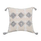 Exclusive Hand-embroidered Tufted Throw Pillow Case — A1A — Size 45x45cm without core — Side View