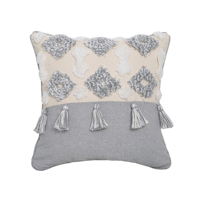 Exclusive Hand-embroidered Tufted Throw Pillow Case — A1A — Size 45x45cm without core — Top View