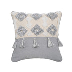 Exclusive Hand-embroidered Tufted Throw Pillow Case — A1A — Size 45x45cm without core — Top View