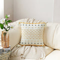 Exclusive Hand-embroidered Tufted Throw Pillow Case — A1A — Size 45x45cm without core — Front View