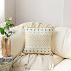 Exclusive Hand-embroidered Tufted Throw Pillow Case — A1A — Size 45x45cm without core — Front View