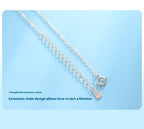 Exclusive Happiness Necklace | Women's Clavicle Chain Smiley Pendant — XL0521 — Size 925 Silver — Lifestyle View
