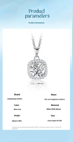 Exclusive Happiness Necklace | Women's Clavicle Chain Smiley Pendant — XL0521 — Size 925 Silver — Detail View