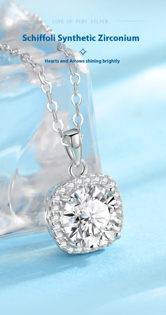 Exclusive Happiness Necklace | Women's Clavicle Chain Smiley Pendant — XL0521 — Size 925 Silver — Alternate View 9