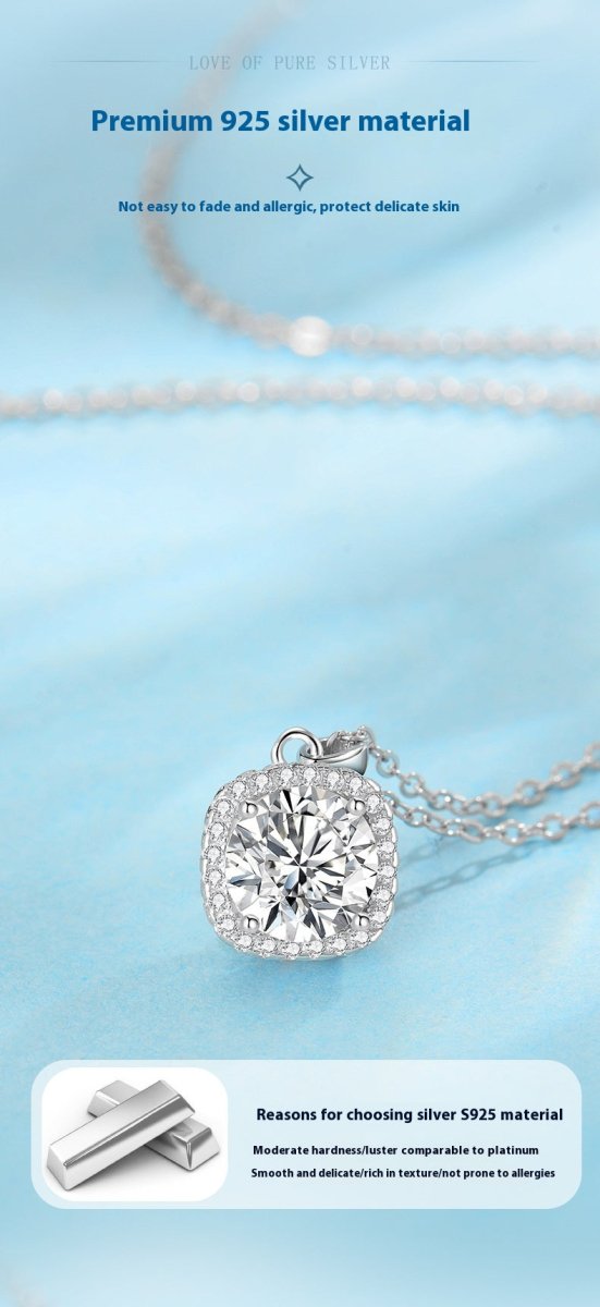 Exclusive Happiness Necklace | Women's Clavicle Chain Smiley Pendant — XL0521 — Size 925 Silver — Alternate View 8